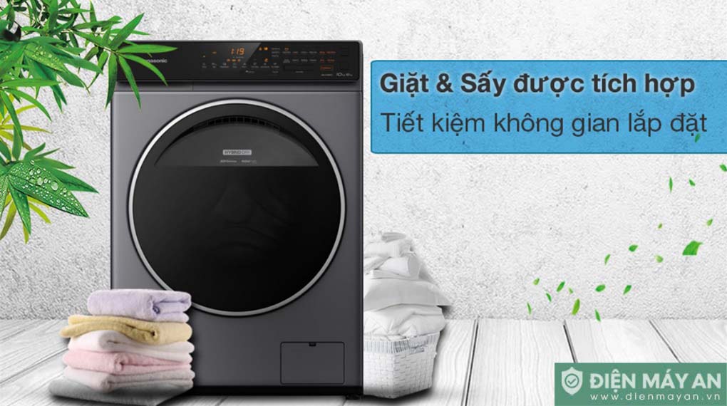 Máy giặt sấy Panasonic Inverter giặt 10 kg - sấy 6 kg NA-S106FC1LV